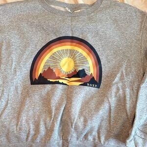 Roxy Heather Gray Cropped Crewbeck